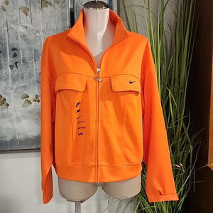Nike Neon Orange Polyknit Swoosh Jacket Size Large